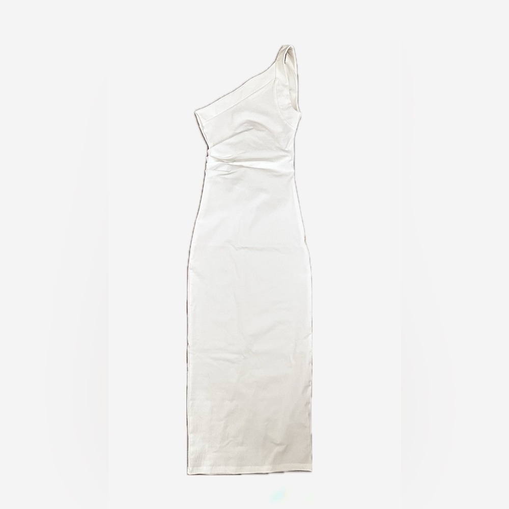 Zara one shoulder asymmetrical White Dress